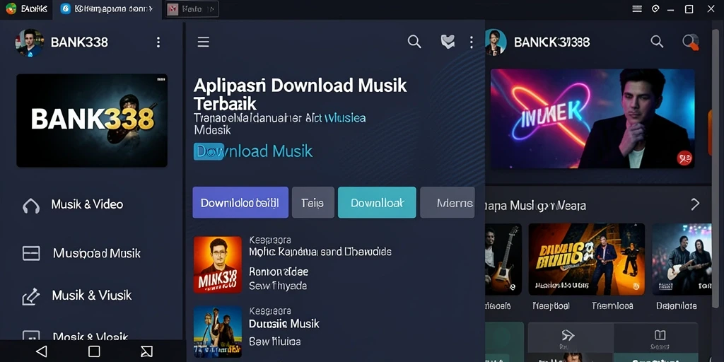 Antarmuka BANK338 yang sederhana dan fungsional untuk Download Musik.
