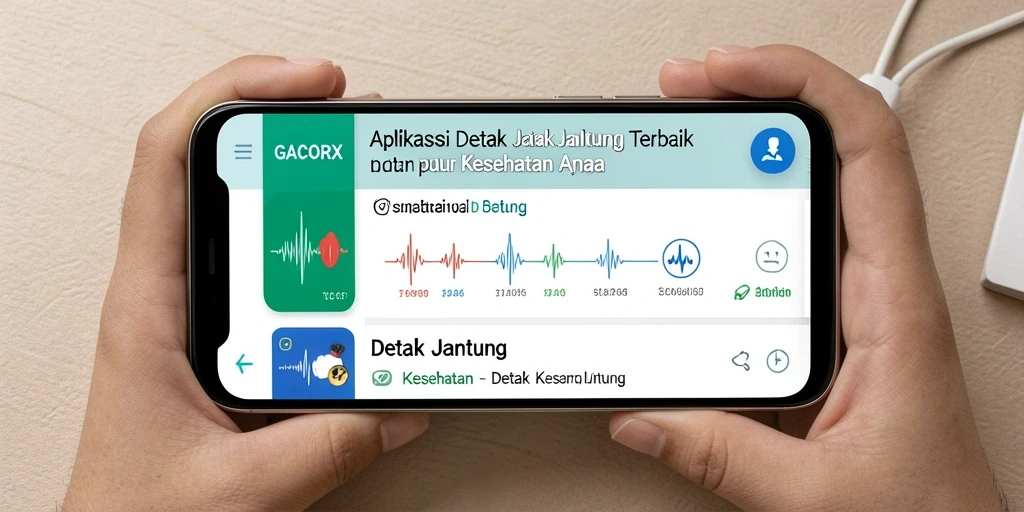 Tampilan utama GACORX menampilkan pemantauan detak jantung secara real-time.