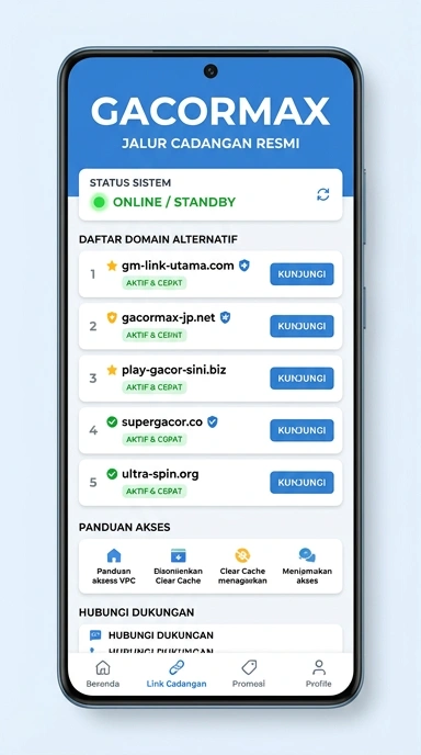 Tampilan link alternatif gacormax
