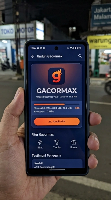 Tampilan halaman APK gacormax